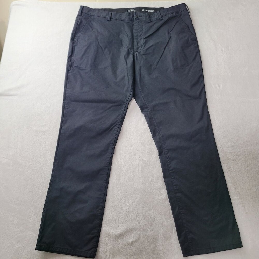 Izod Advantage Performance Men's Non-Iron Dark Navy Straight Fit Pants 40x32